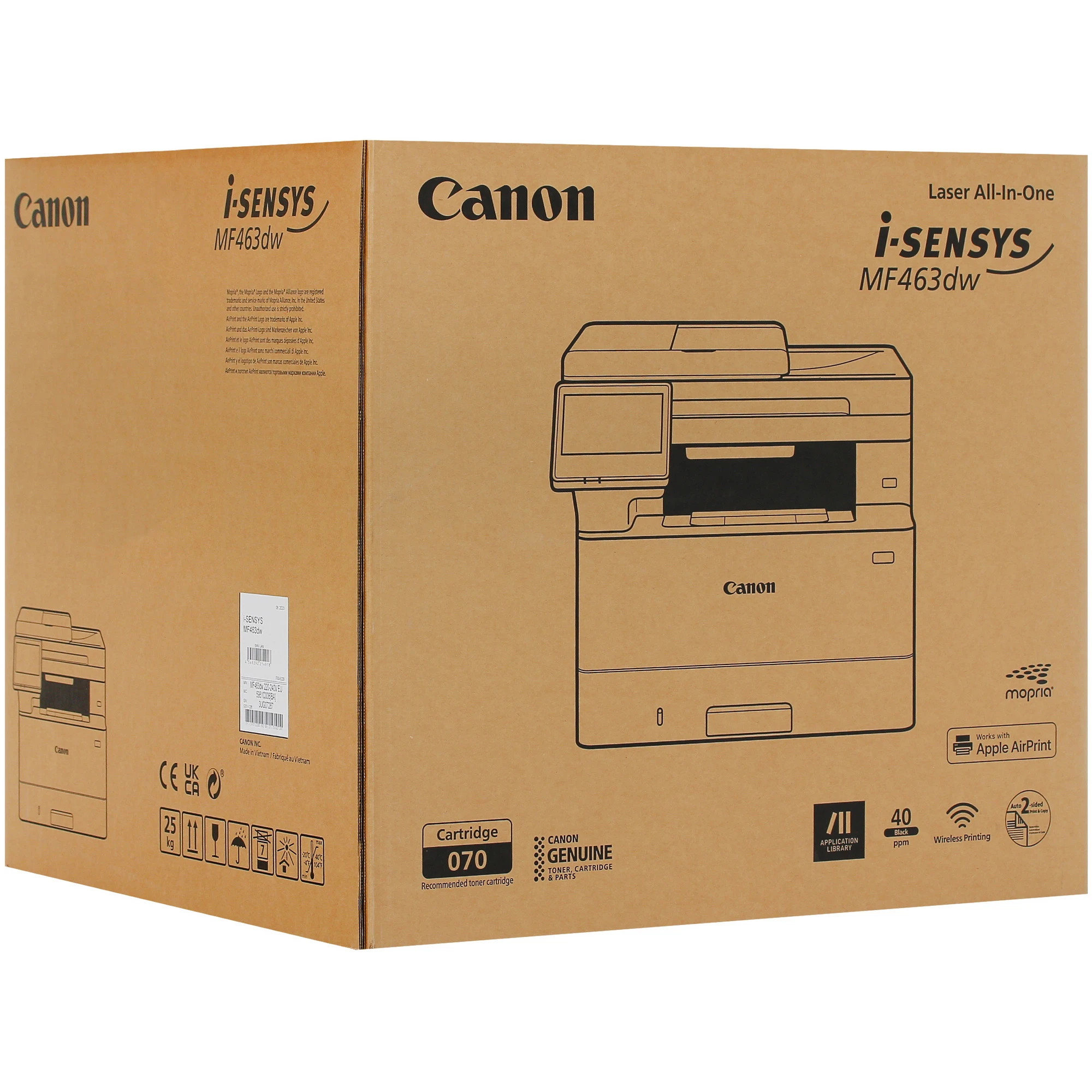 МФУ лазерное Canon i-Sensys MF463DW черно-белая печать, A4, белый 
