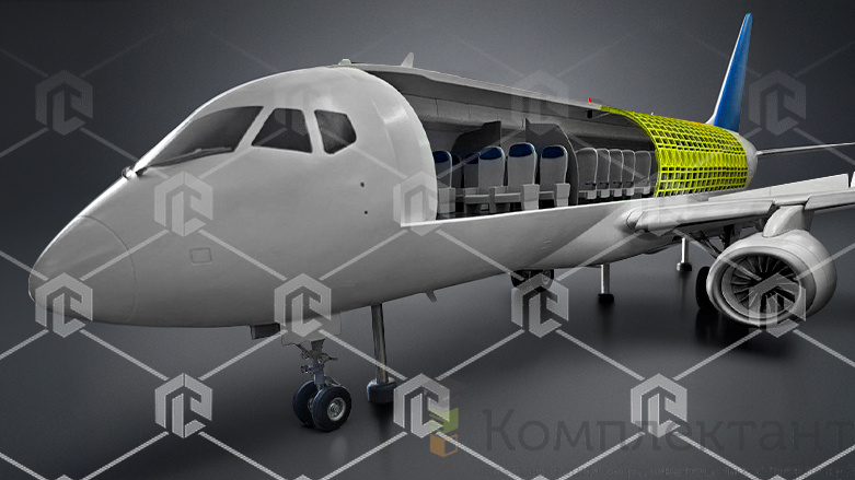 Препарированный макет авиационной техники - Sukhoi Superjet 100